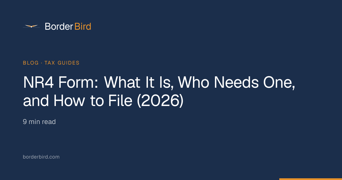 NR4 Form: Complete Guide for Non-Resident Landlords 2026 | BorderBird